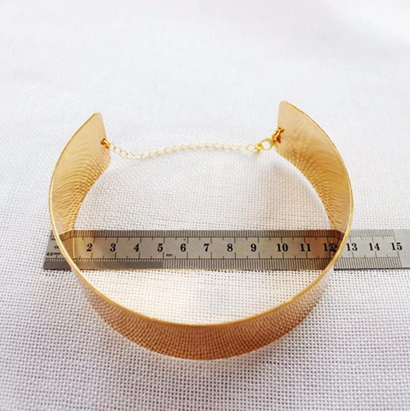 Fashion Jewelry Gold Chain Smooth Metal Choker Necklaces For Women Bijoux Collier Ras Du Cou Chunky Statement Necklace