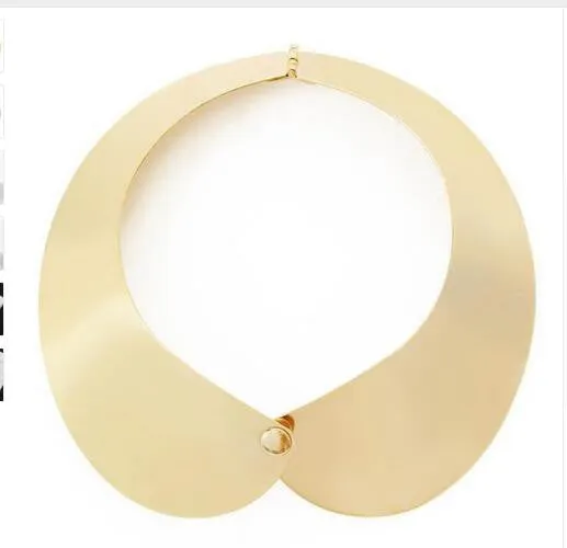 Fashion Jewelry Gold Chain Smooth Metal Choker Necklaces For Women Bijoux Collier Ras Du Cou Chunky Statement Necklace