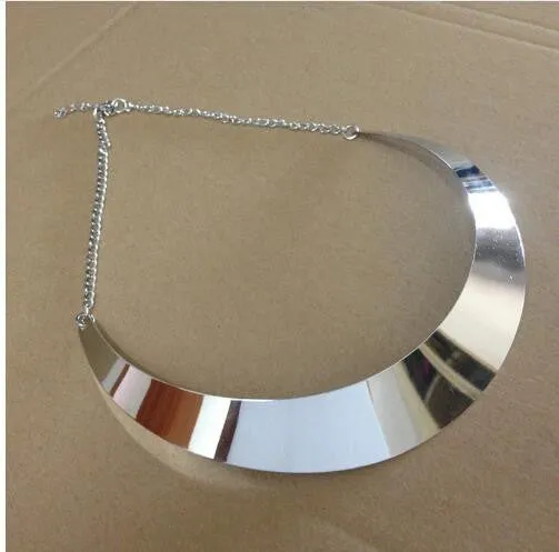 Fashion Jewelry Gold Chain Smooth Metal Choker Necklaces For Women Bijoux Collier Ras Du Cou Chunky Statement Necklace