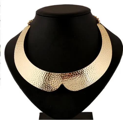 Fashion Jewelry Gold Chain Smooth Metal Choker Necklaces For Women Bijoux Collier Ras Du Cou Chunky Statement Necklace