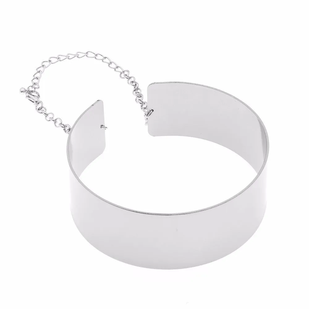 Fashion Jewelry Gold Chain Smooth Metal Choker Necklaces For Women Bijoux Collier Ras Du Cou Chunky Statement Necklace