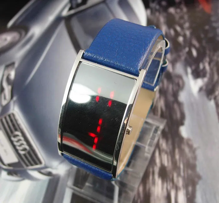 Fashion leather strap Led Digital watch Wrist watches men women Ladies watch Unisex watch