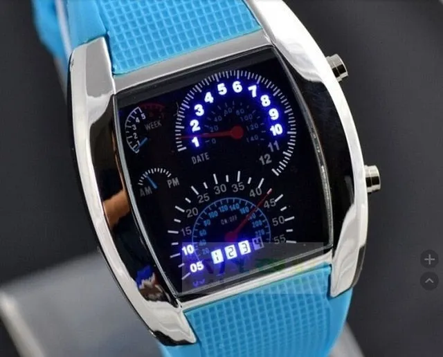 Fashion Men's Watch Unique LED Digital Watch Men Watch Electronic Sport Watches Rubber Band Clock montre homme erkek kol saati