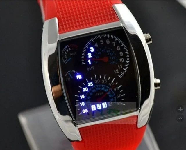 Fashion Men's Watch Unique LED Digital Watch Men Watch Electronic Sport Watches Rubber Band Clock montre homme erkek kol saati
