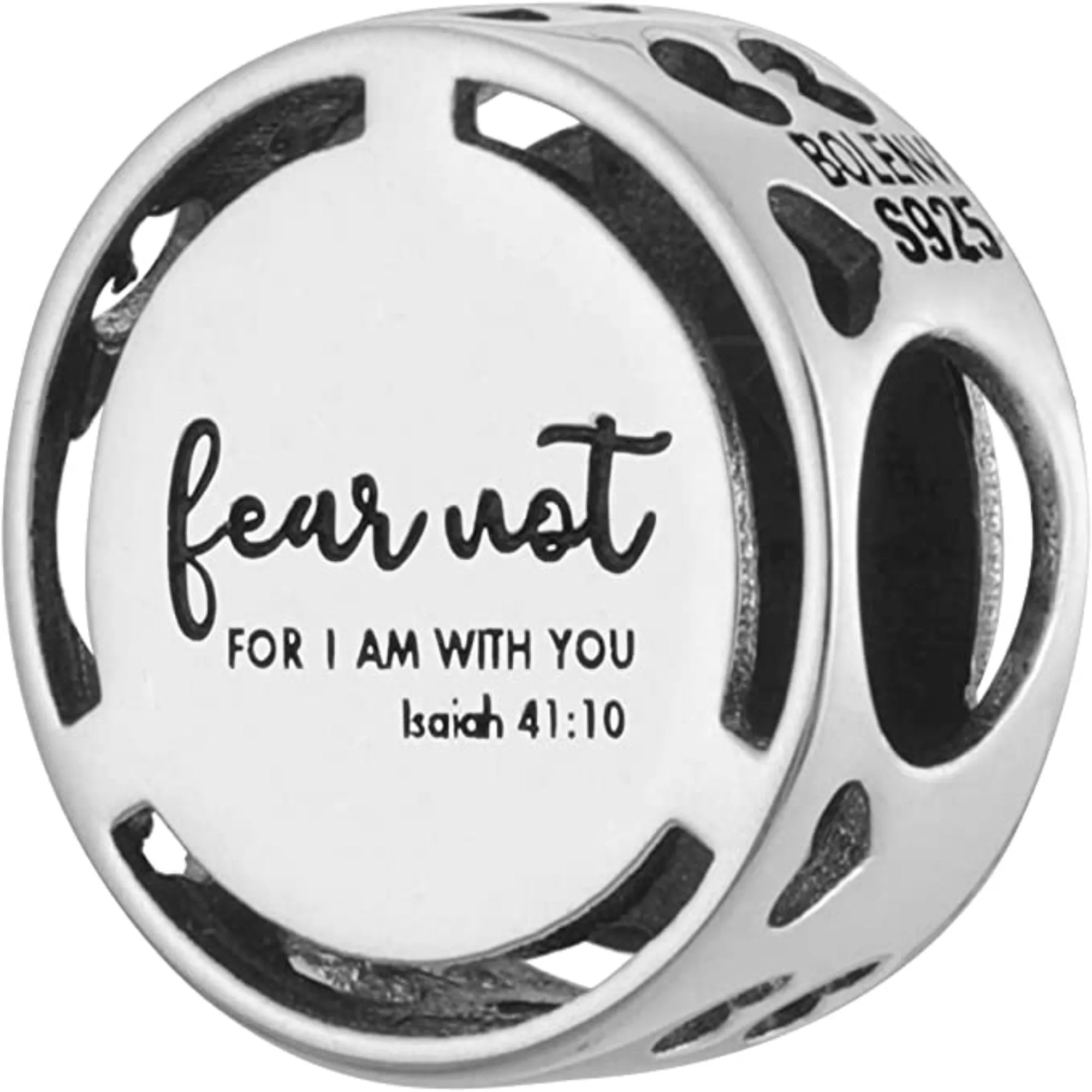 Fear Not, For I Am With You Bible Saying Bead Charm