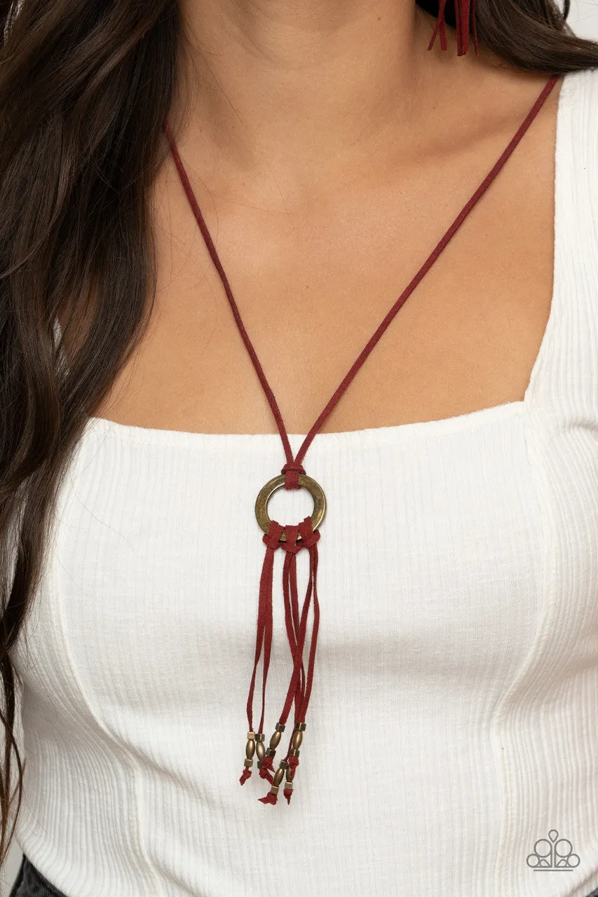 Feel at HOMESPUN Red Paparazzi Necklace