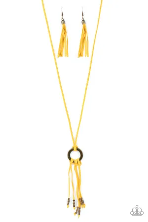 Feel at HOMESPUN Yellow Paparazzi Necklace