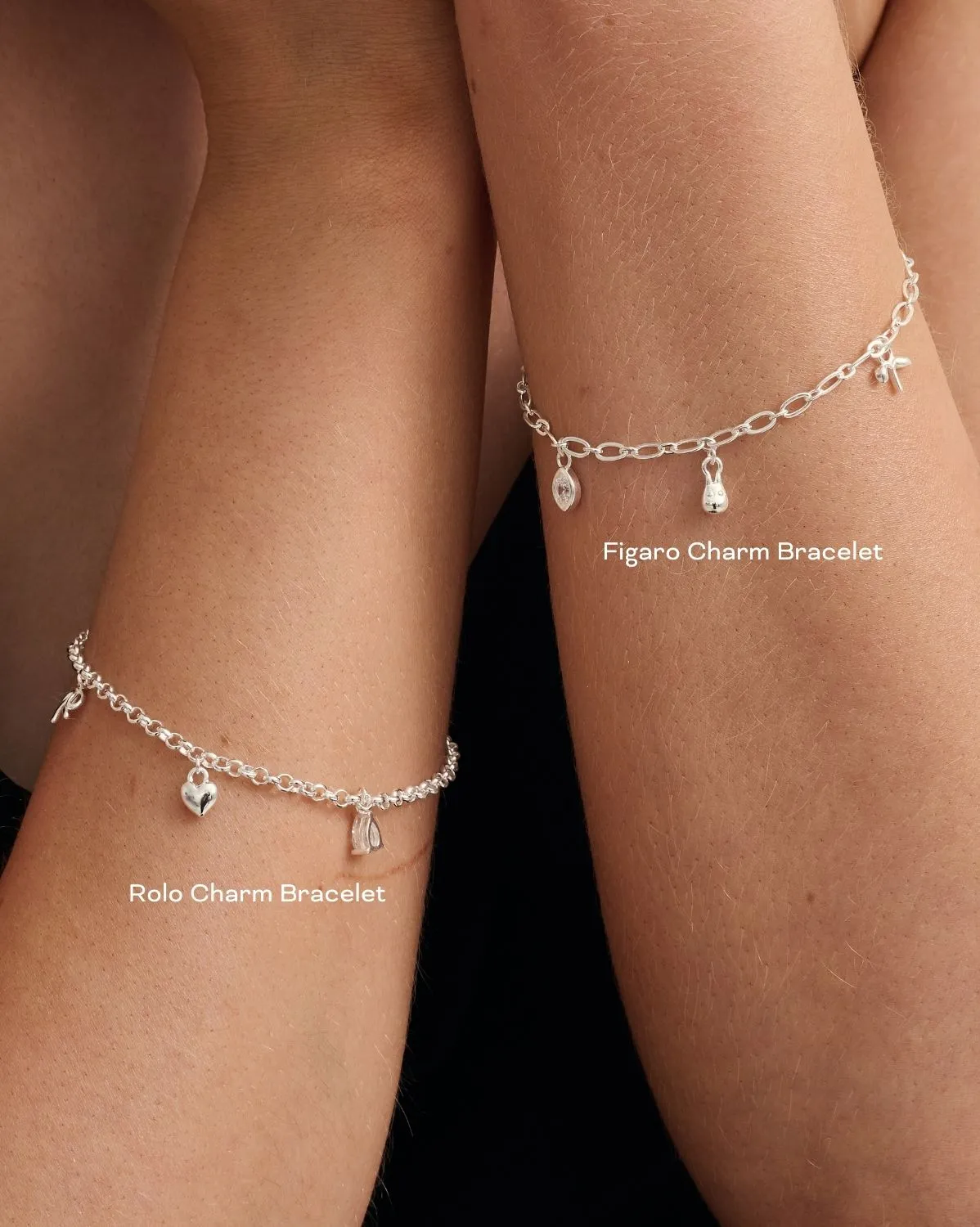 Figaro Charm Bracelet - Sterling Silver (Build Your Own)