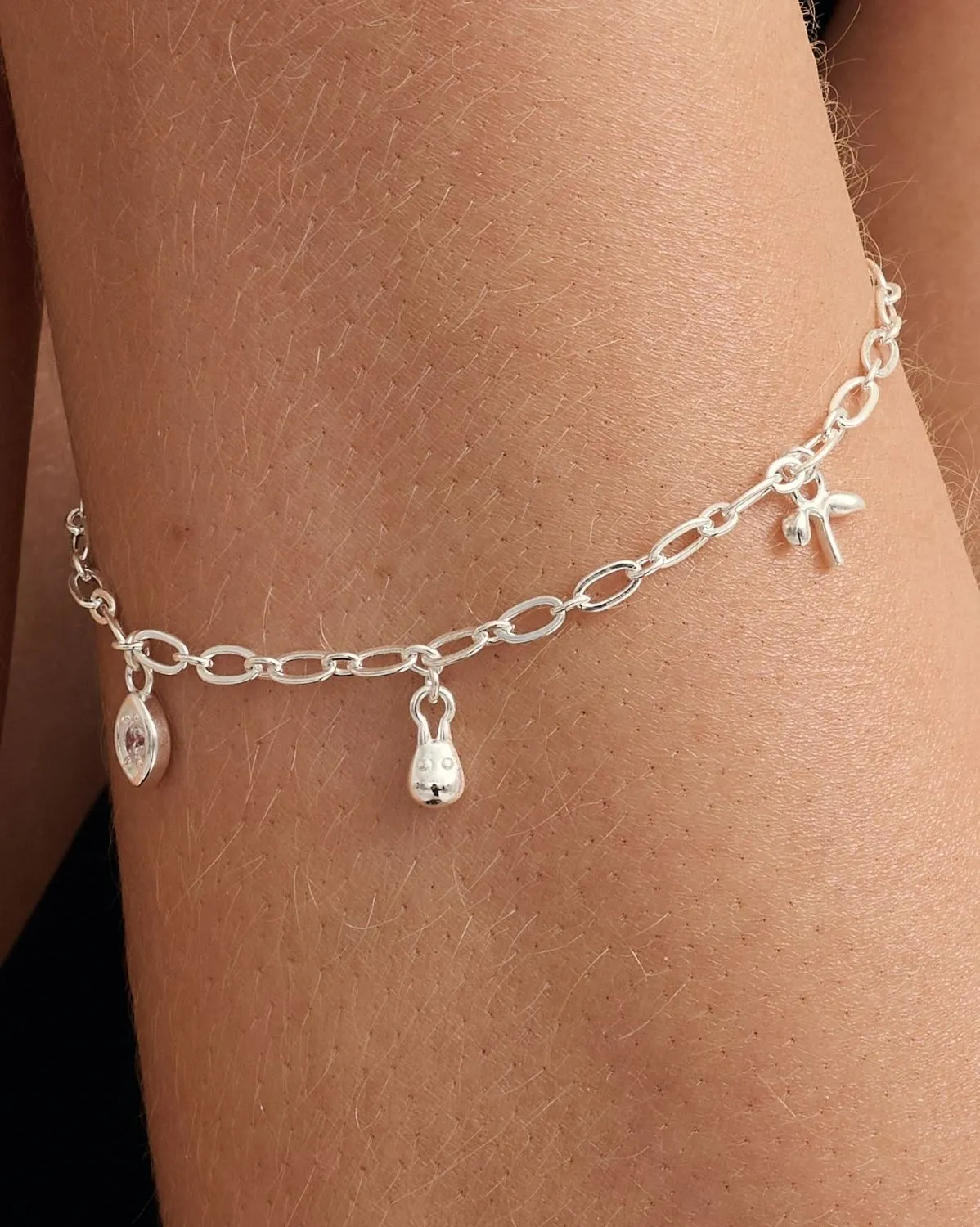 Figaro Charm Bracelet - Sterling Silver (Build Your Own)