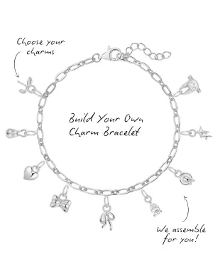 Figaro Charm Bracelet - Sterling Silver (Build Your Own)
