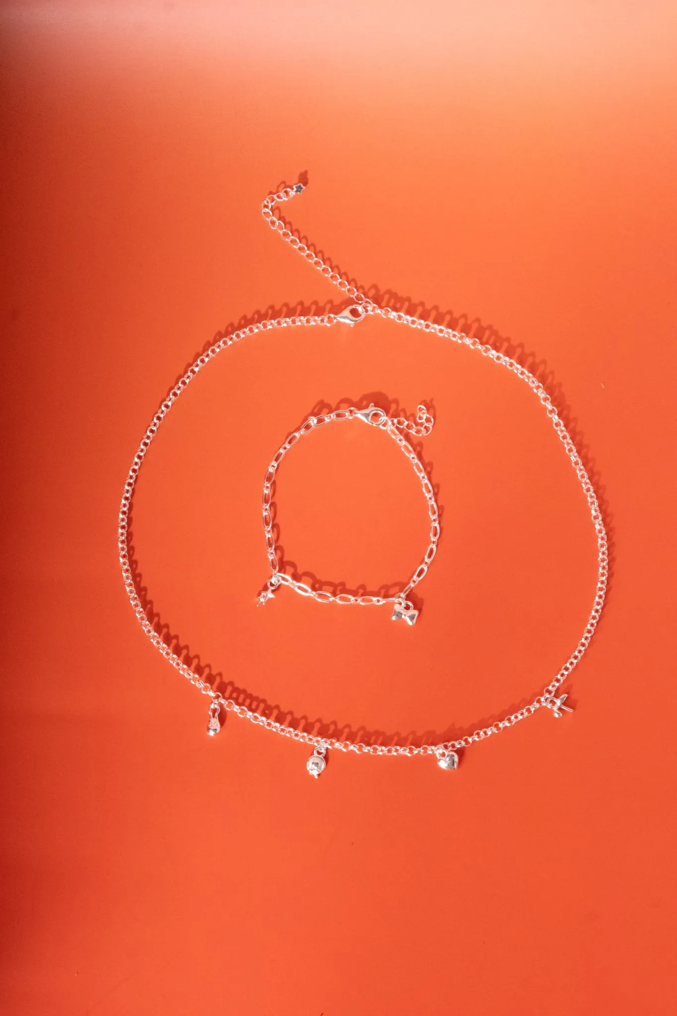 Figaro Charm Bracelet - Sterling Silver (Build Your Own)