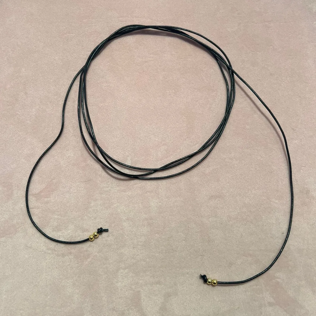 Fine Leather Cord Necklace | Black