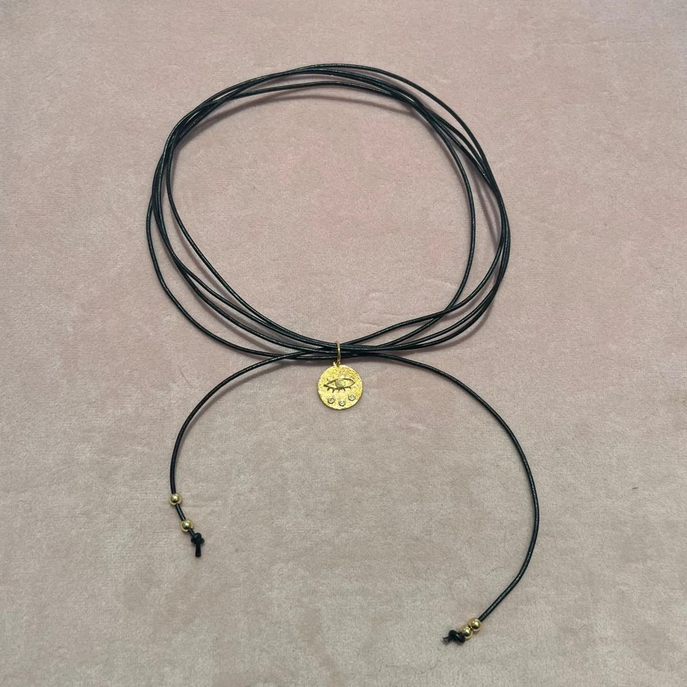 Fine Leather Cord Necklace | Black