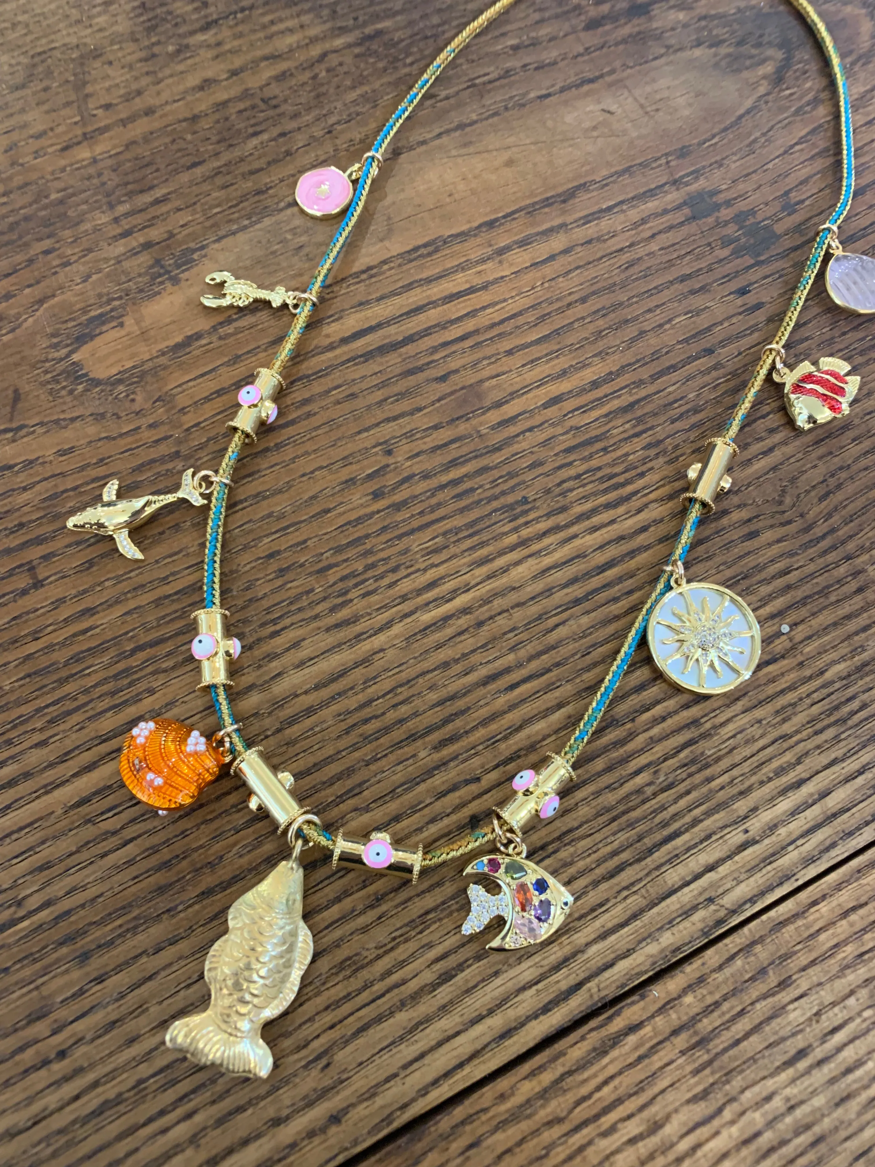 Fish Pendant Charm Necklace | 24"