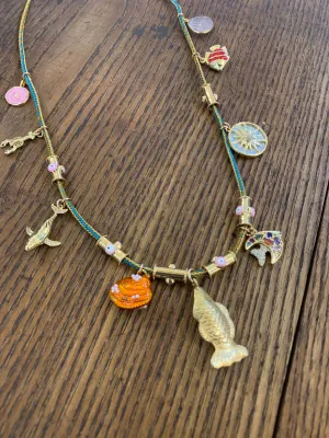 Fish Pendant Charm Necklace | 24"