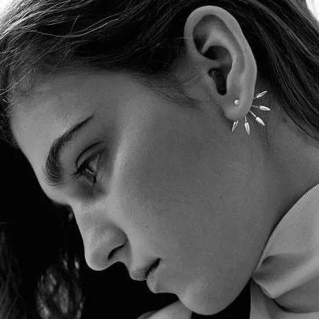 Five Spike Earrings, Gold
