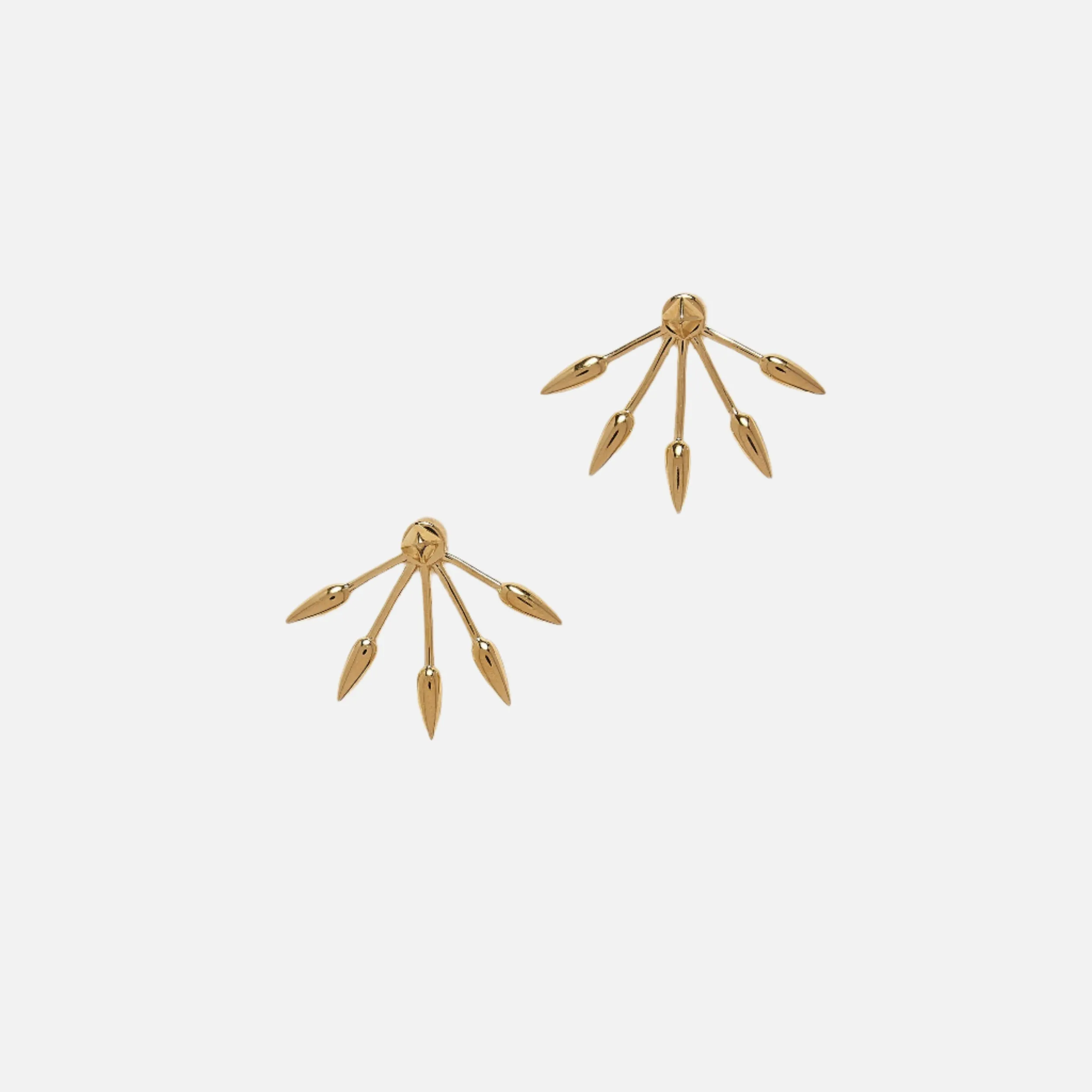 Five Spike Earrings, Gold
