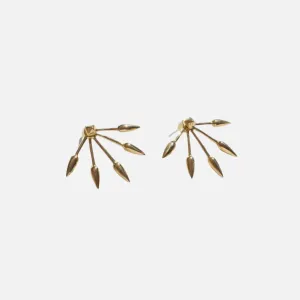 Five Spike Earrings, Gold