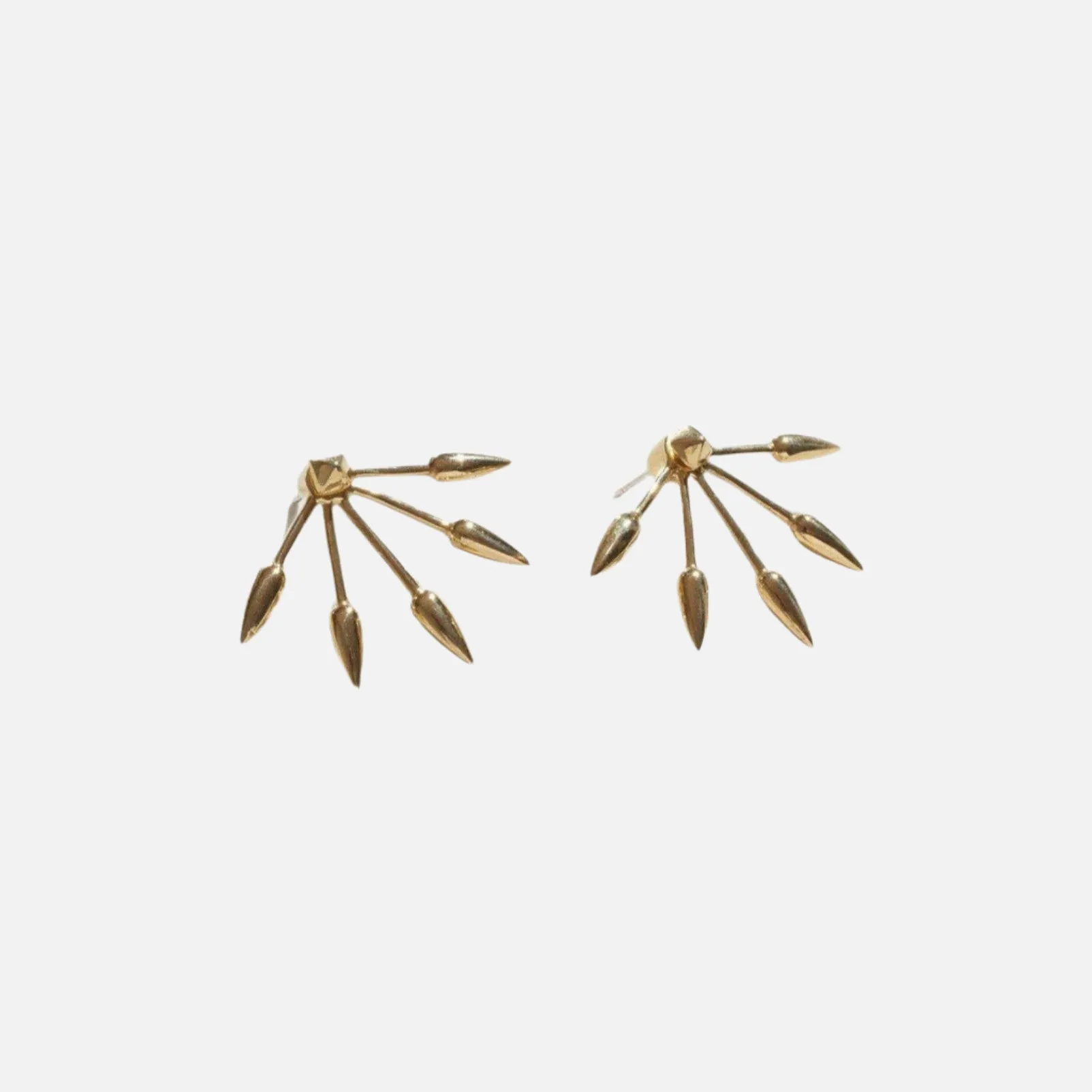 Five Spike Earrings, Gold