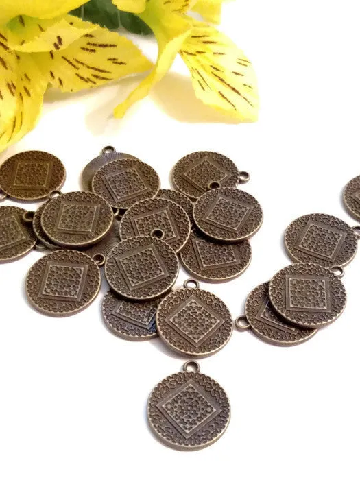 Flat Style Narcotics Anonymous Charms 10pc Pk - Bronze