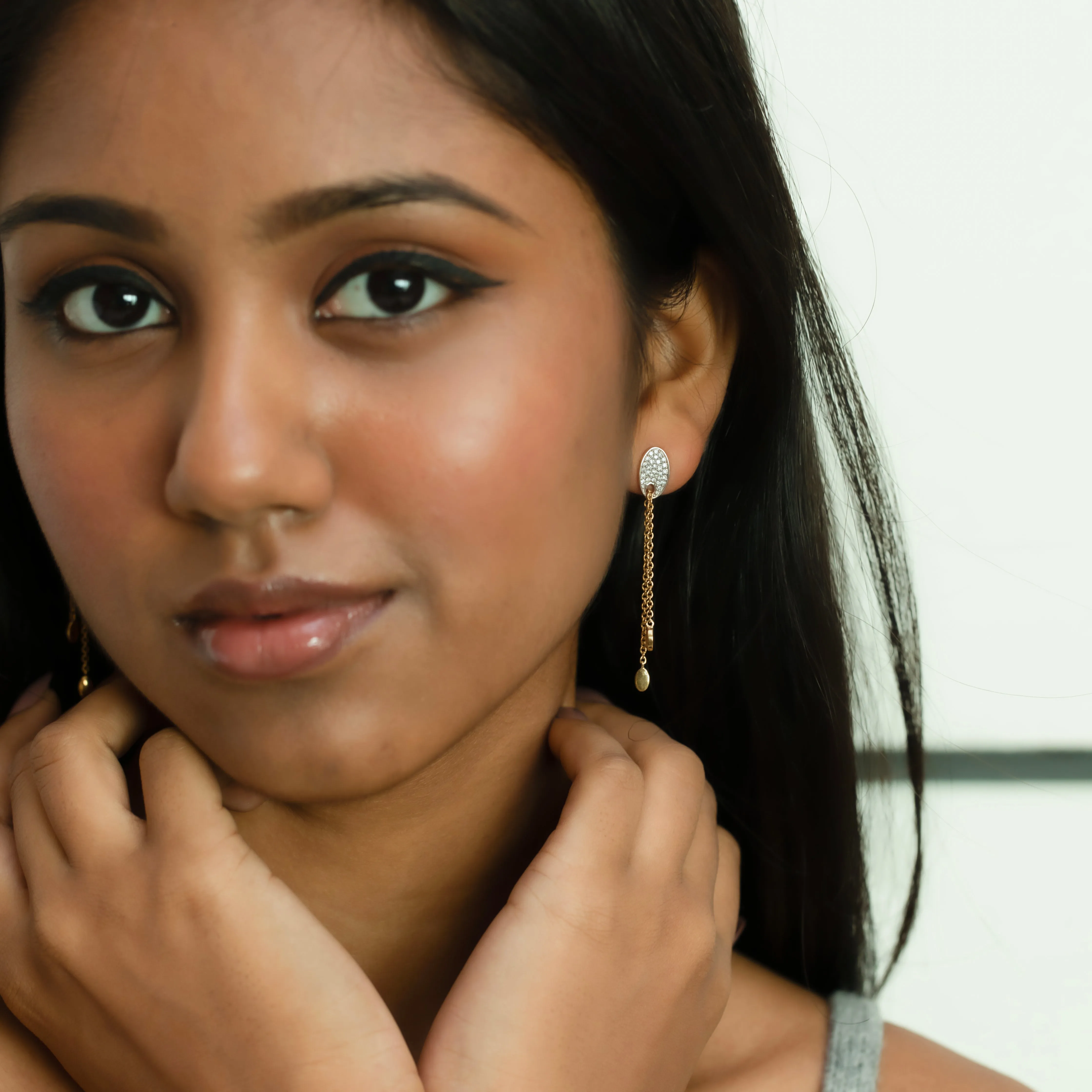 FlexiLink Drop Earrings - Lab Grownd Diamond