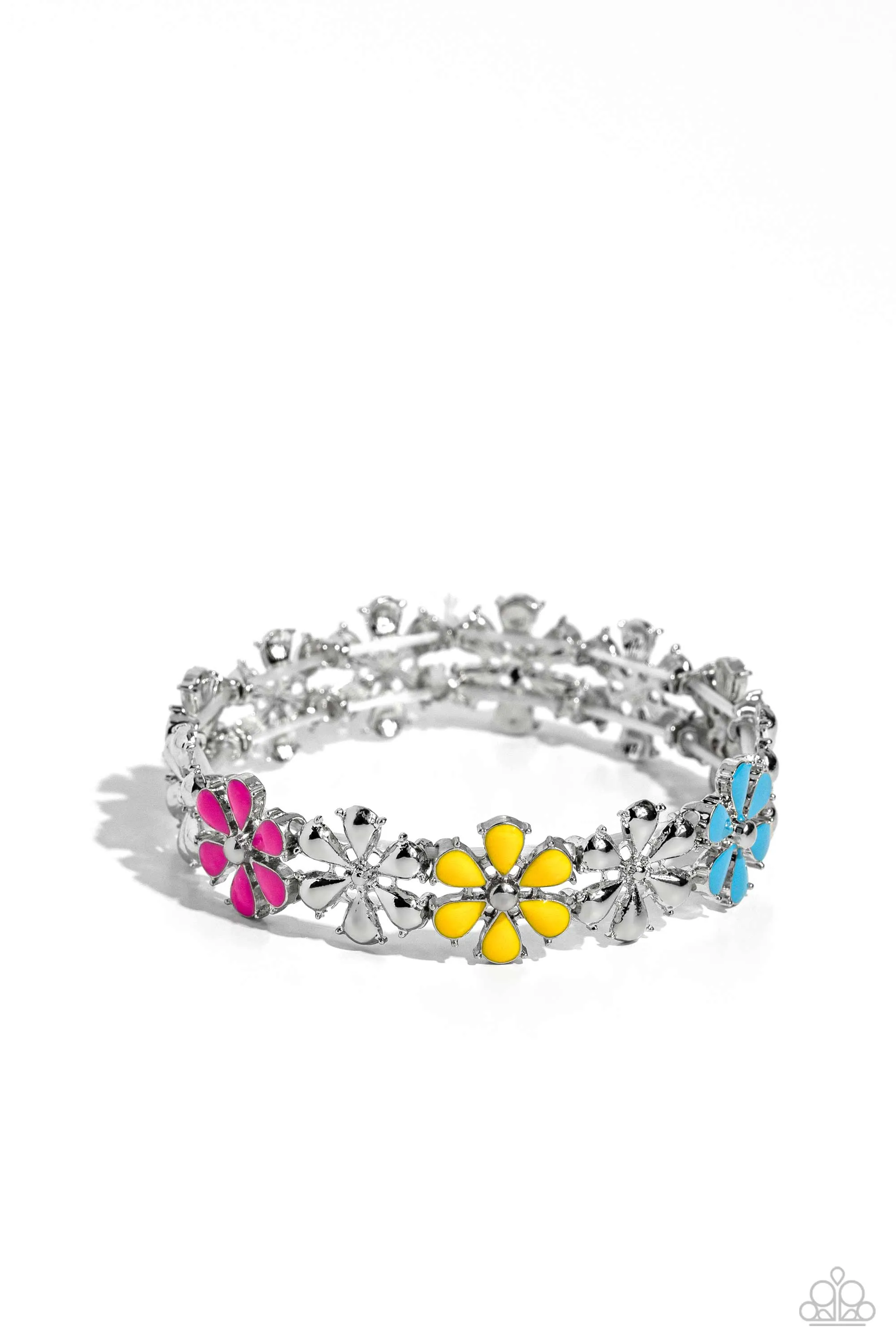 Floral Fair - Multi - Colorful Flower Paparazzi Stretchy Bracelet