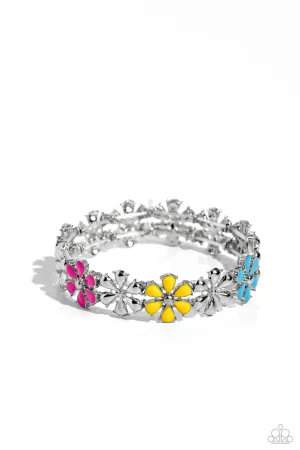 Floral Fair - Multi - Colorful Flower Paparazzi Stretchy Bracelet