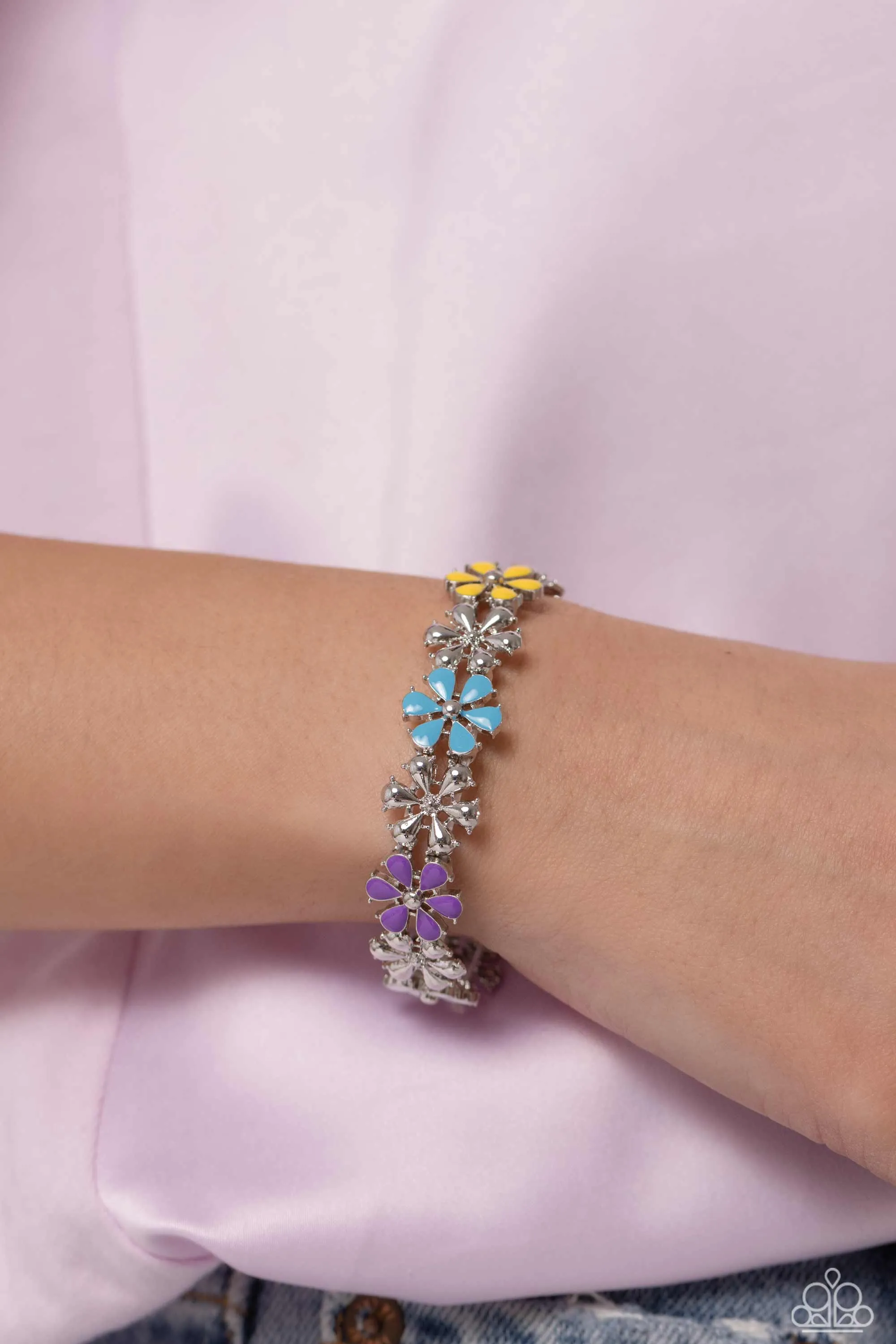 Floral Fair - Multi - Colorful Flower Paparazzi Stretchy Bracelet