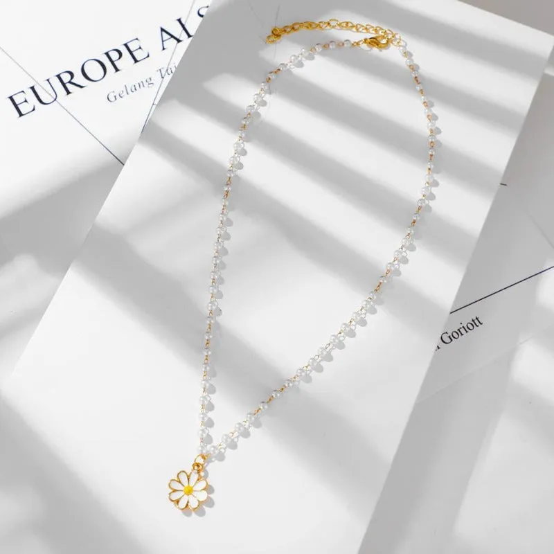 Flower Pearl Bracelet Women Party Banquet Statement Jewelry Gift