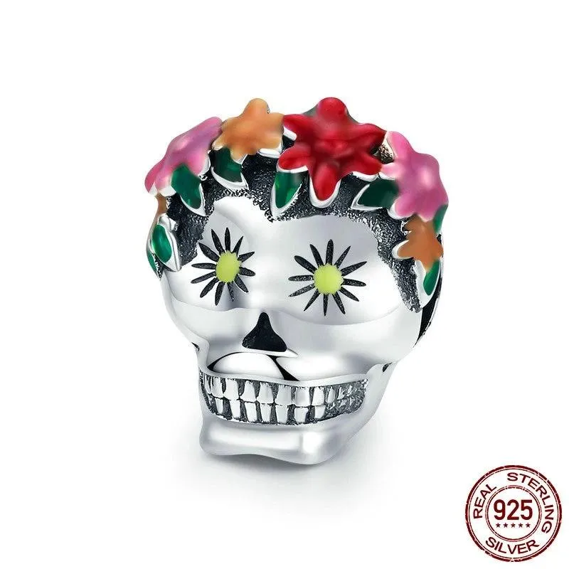 Flower Skull Charms