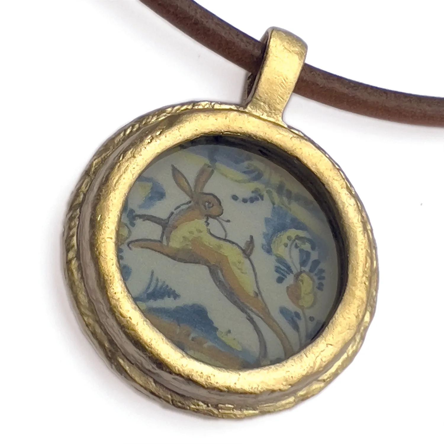 Fob Necklace, Delft Bunny