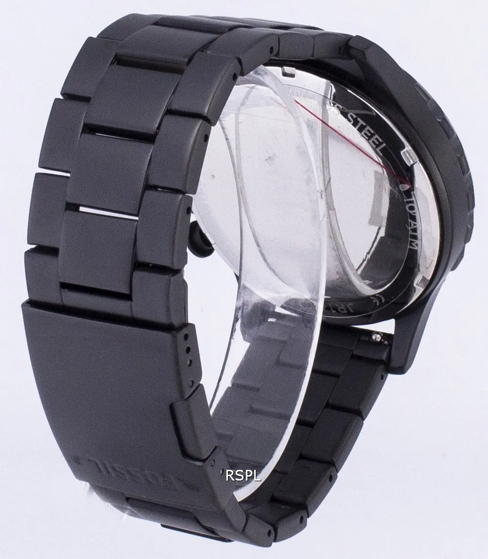 Fossil Nate Chronograph Black Dial Black Ion-plated JR1401 Mens Watch