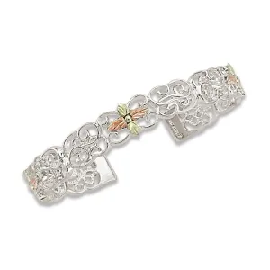 Frilly Foliage - Sterling Silver Black Hills Gold Bracelet