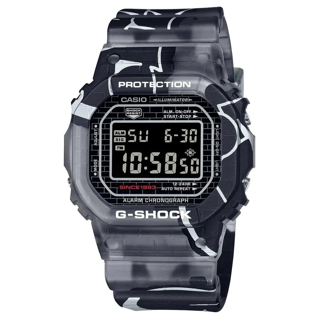 G Shock Digital Black and Grey 40th Anniversary DW5000SS-1D