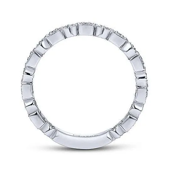 Gabriel & Co 14K White Gold Geometric Diamond Stackable Band