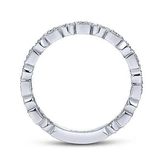Gabriel & Co 14K White Gold Geometric Diamond Stackable Band