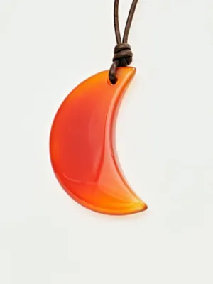 Gemstone Crescent Pendant Necklace