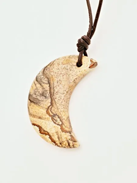 Gemstone Crescent Pendant Necklace