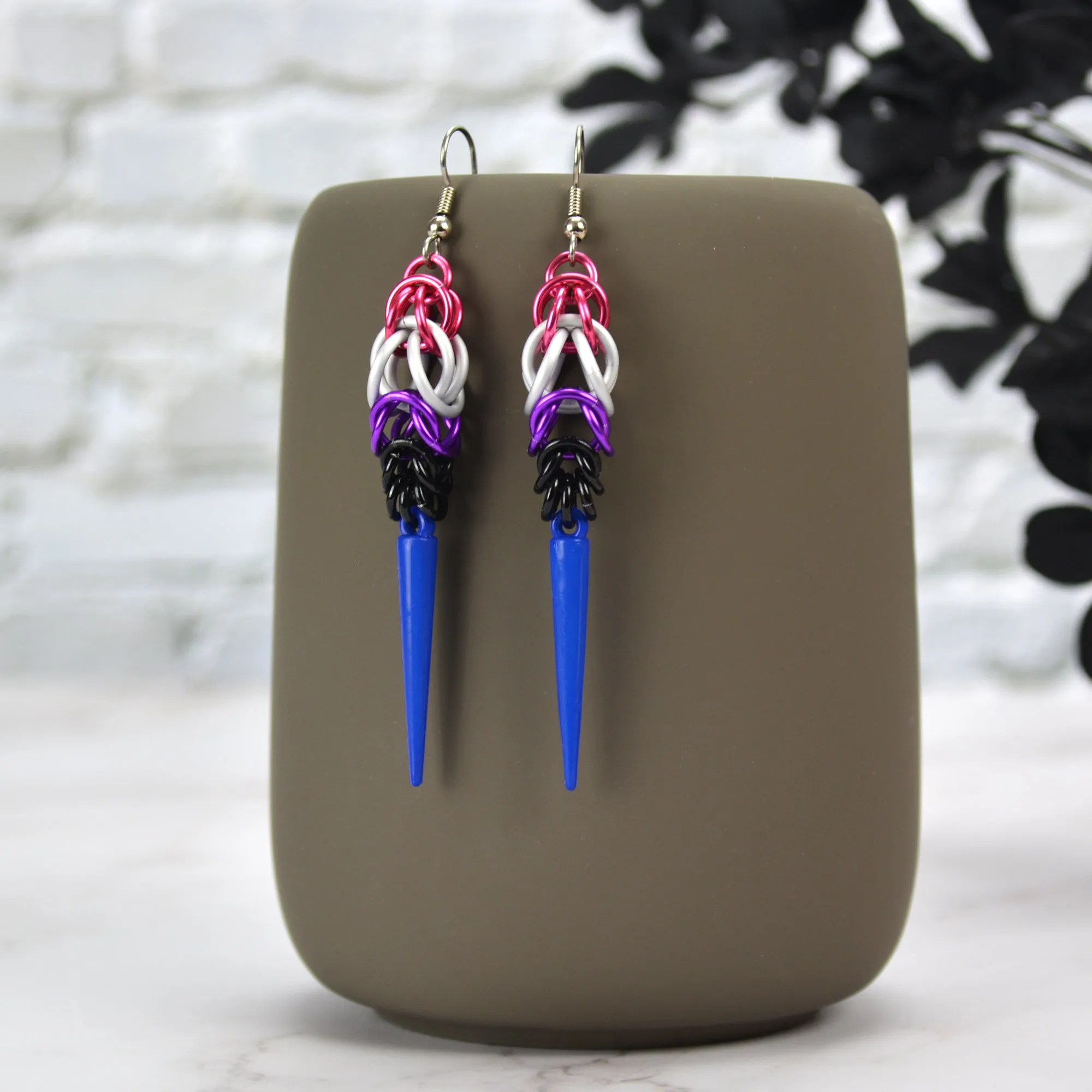 Genderfluid Pride - Spike Earrings