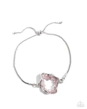 Geode Greeting - Pink - Druzy Crystal Paparazzi Lariat Bracelet