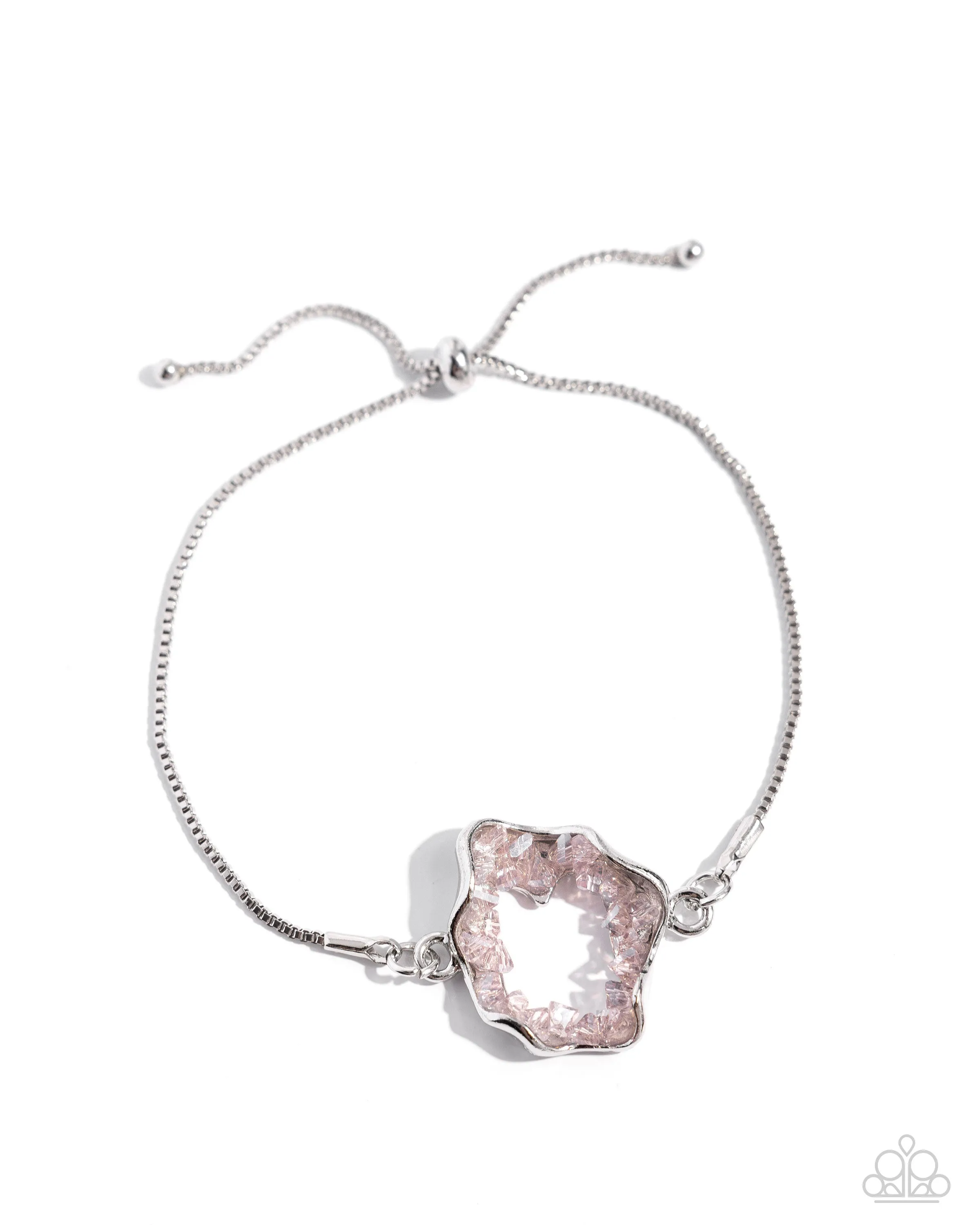 Geode Greeting - Pink - Druzy Crystal Paparazzi Lariat Bracelet