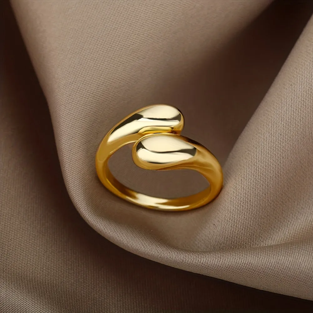 Geometric Water Drop Copper Men's Ring