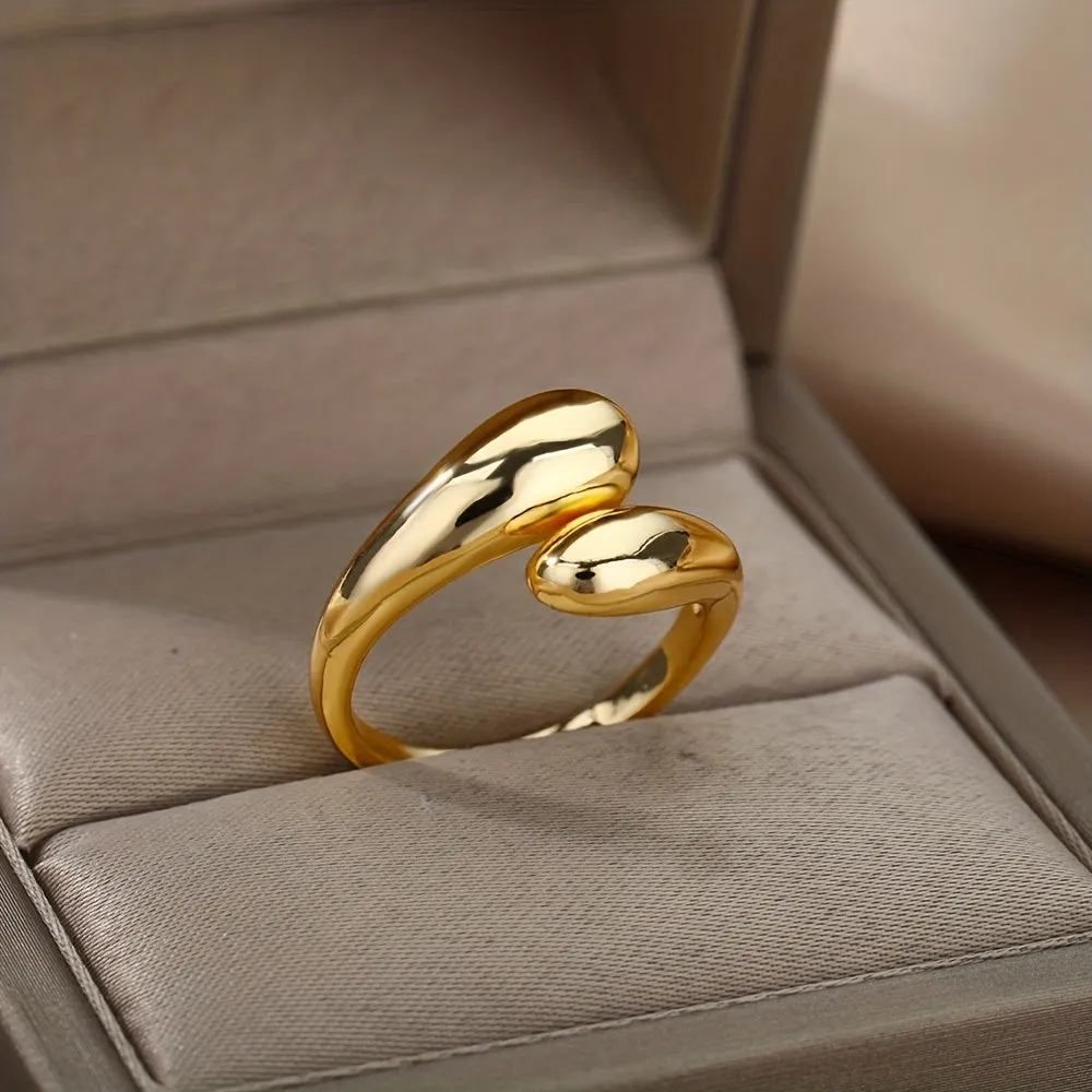 Geometric Water Drop Copper Men's Ring