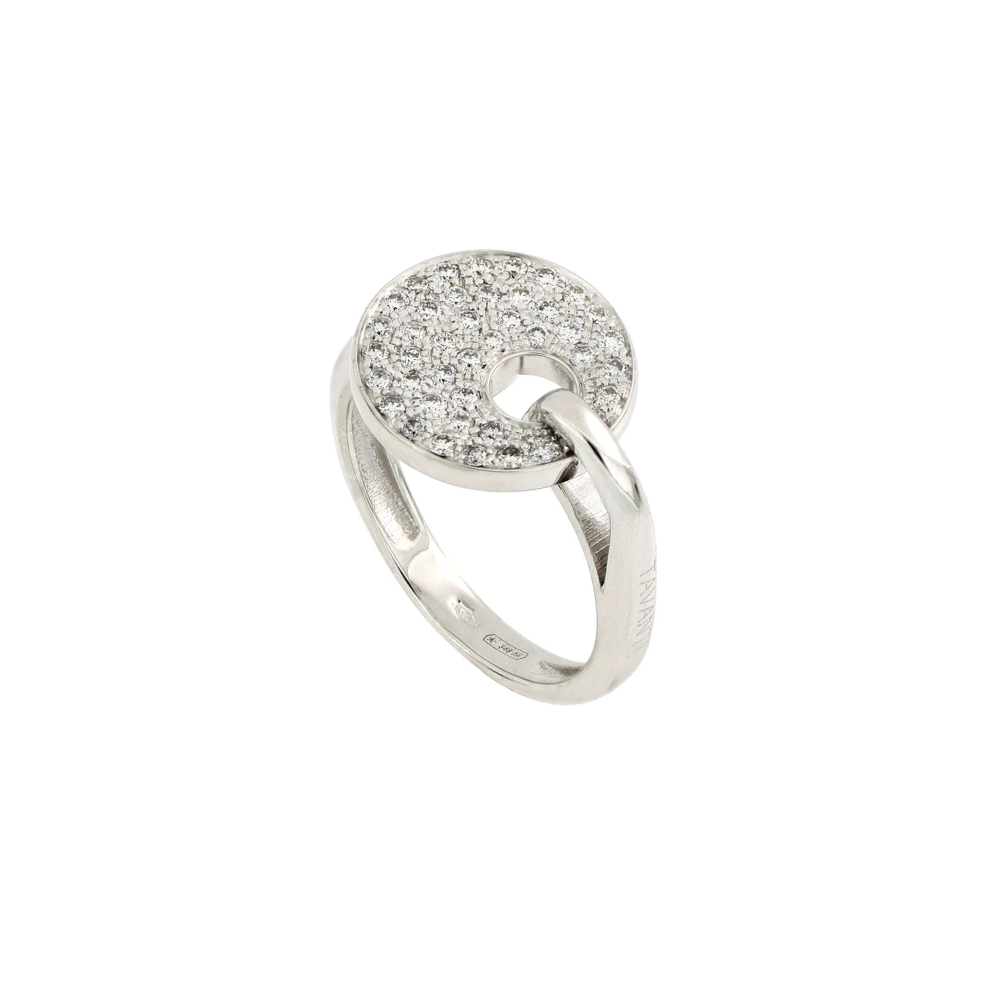 Giove Ring White Gold Diamonds Pavé