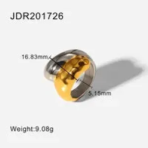 Glam Style Geometric 304 Stainless Steel Plating Open Rings