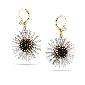 GOLD AND SILVER SPIKE  EARRINGS #272GS3301 (7C6)