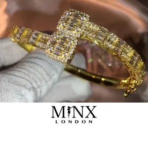 Gold Bracelet | Iced Out Bracelet | Baguette Bracelet | Gold Bangle | Cuff Bracelet