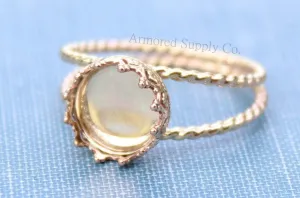 Gold Double Rope Band 8mm Crown Bezel Ring blank