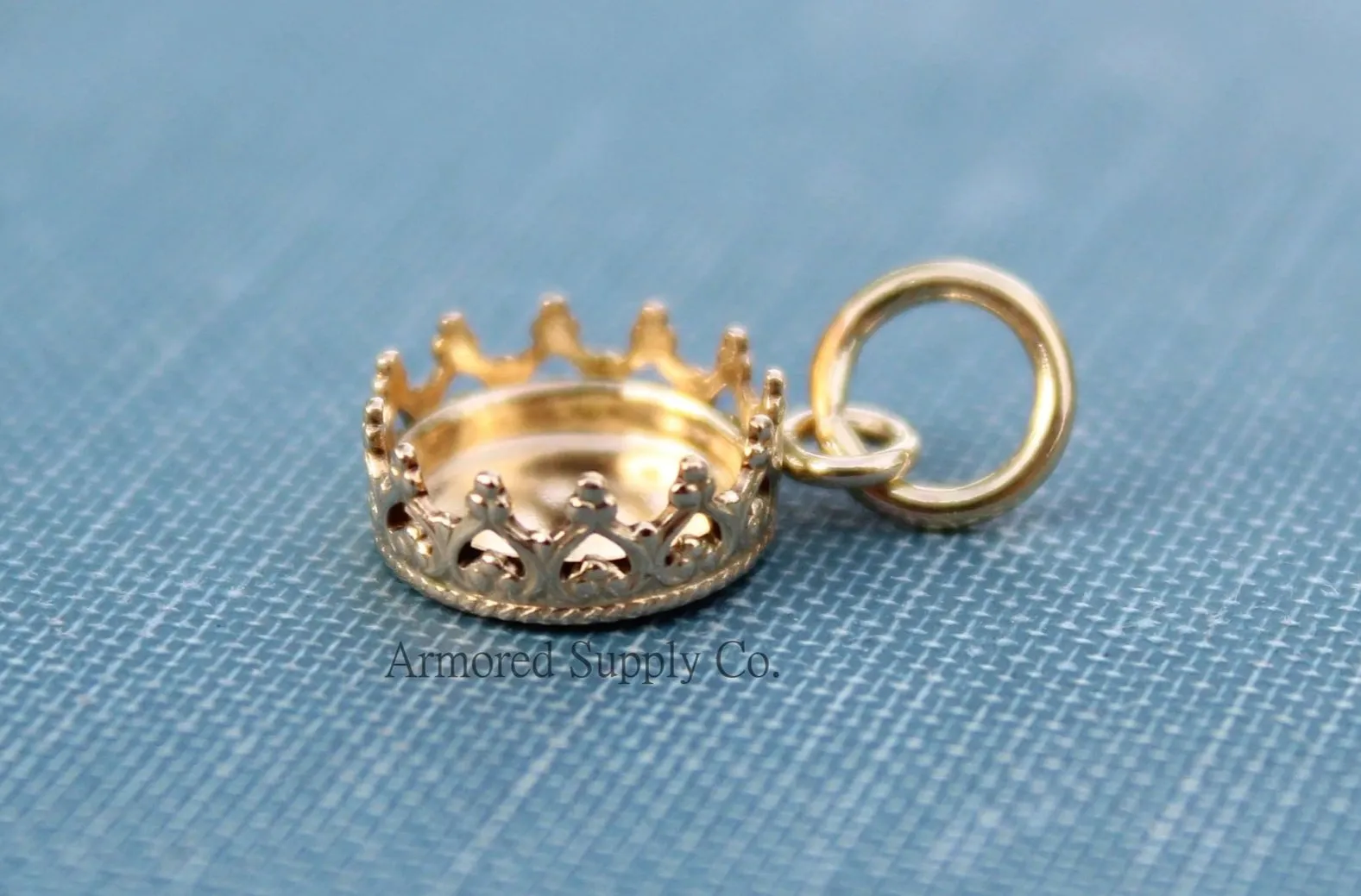 Gold Filled Crown Bezel Pendant Blank - Round or Oval