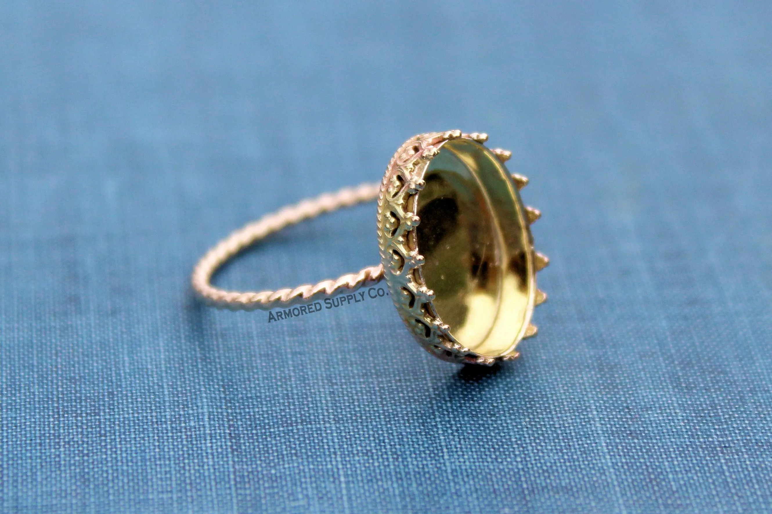 Gold Filled ROPE 8mm Crown Bezel Cup Ring blank